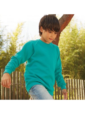 Plain Classic 80/20 kids raglan sweatshirt Fruit Of The Loom 280 GSM